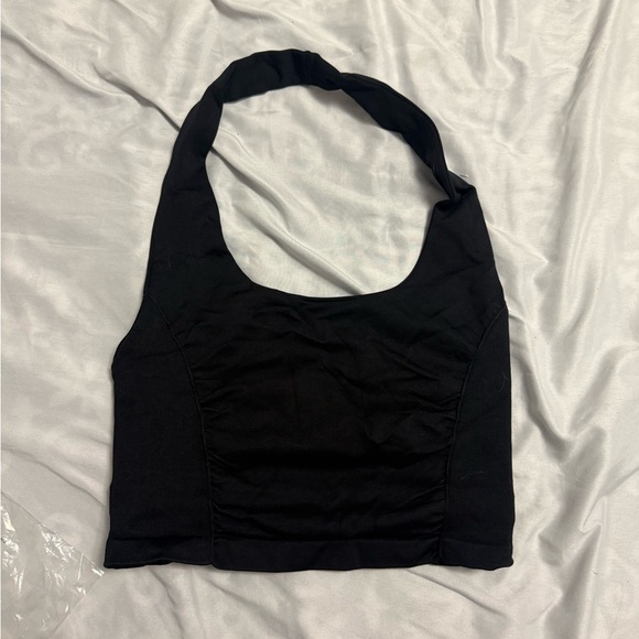 Fashion Nova Black Grace Seamless Double Lined Halter Top - Picture 2 of 3